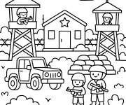 Coloriage Une base Militaire