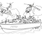 Coloriage Vedette-torpilleur de l'arm&eacute;e