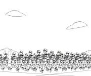 Coloriage Vue d'une Arm&eacute;e