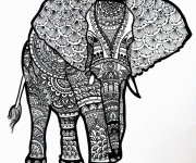 Coloriage Art Thérapie Éléphant d' Afrique