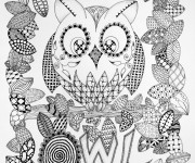 Coloriage et dessins gratuit Art Thérapie Hibou à imprimer