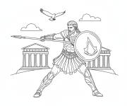 Coloriage Alexios d'Assassin's Creed en plein action