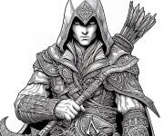 Coloriage Assassin's Creed et crayon de couleurs
