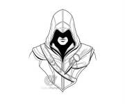 Coloriage et dessins gratuit Capuche et cape de Assassin's Creed à imprimer