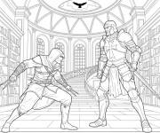 Coloriage Confrontation avec un templier d'Assassin's Creed