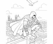 Coloriage Ezio auditore d'Assassin's Creed en pose furtive