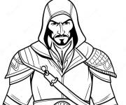 Coloriage Ezio de Assassin's Creed style cartoon