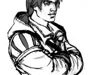 Coloriage H&eacute;ros d&eacute;termin&eacute; de Assassin's Creed