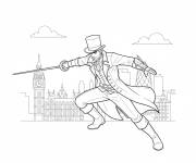 Coloriage Jacob Frye d'Assassin's Creed en attaquant