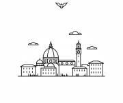 Coloriage Paysage urbain simple d'Assassin's Creed