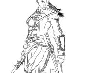 Coloriage et dessins gratuit Personnage f&eacute;minine de Assassin's Creed à imprimer