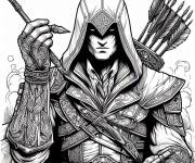 Coloriage Personnage sombre de Assassin's Creed