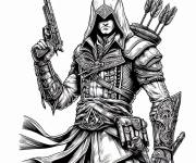 Coloriage Personnages principal d'Assassin's Creed arm&eacute;