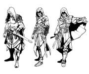 Coloriage et dessins gratuit Trois Assassins de Assassin's Creed à imprimer