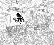Coloriage Un combat naval d'Assassin's Creed
