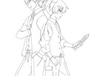 Coloriage et dessins gratuit Akabane Karuma et Shiota Nagisa de Assassination Classroom à imprimer