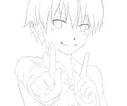Coloriage et dessins gratuit Akabane Karuma tout confiant à imprimer