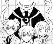 Coloriage Classe 3-E et le professeur Korosensei de Assassination classroom