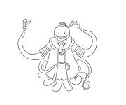 Coloriage Imagier de Koro Sensei, le professeur tentacule