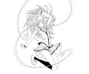 Coloriage Kaede Kayano en attaquant