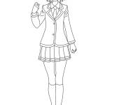 Coloriage La belle fille  de la classe d'assassinat Kaede Kayano
