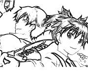Coloriage Les deux h&eacute;ros de manga Karma Akabane et Nagisa Shiota
