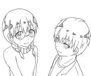 Coloriage Manami Okuda et Karma Akabane