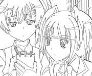 Coloriage Manga personnages Kaede Kayano et Nagisa Shiota