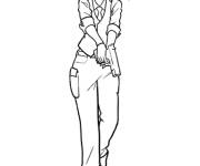 Coloriage Nagisa avec un couteau de Assassination Classroom