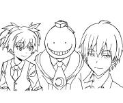 Coloriage Nagisa Shiota, Koro Sensei et Karma Akabane de manga