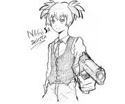 Coloriage Nagisa Shiota tirant le feu