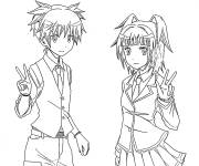 Coloriage Personnages Nagisa Shiota et Kaede Kayano