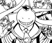 Coloriage Personnages principaux de Assassination Classroom