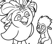 Coloriage B&eacute;b&eacute; Ivy et Ollie s'amusant