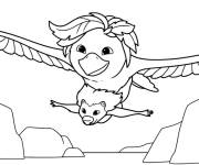 Coloriage et dessins gratuit Ivy survole un canyon rocheux avec Ollie à imprimer