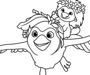 Coloriage et dessins gratuit Ivy vole dans les airs en portant Ollie à imprimer