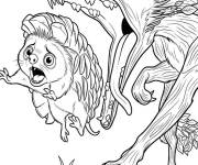 Coloriage Loup de feu en attaquant Ollie