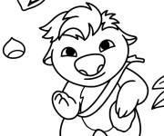 Coloriage et dessins gratuit Ollie avec un cartable à imprimer
