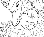 Coloriage Ollie dormant entre les ailes de Ivy