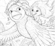 Coloriage Ollie et Ivy dans le ciel