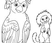 Coloriage Ollie et Ivy en noir et blanc