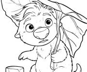 Coloriage Ollie se cache sous la feuille