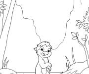 Coloriage et dessins gratuit Petit Ollie dans la nature à imprimer