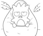Coloriage Badtz Maru allong&eacute; sur un pouf