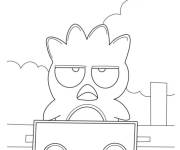 Coloriage et dessins gratuit Badtz Maru dans une voiture jouet à imprimer