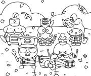 Coloriage Badtz-Maru et les personnages de Sanrio