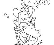 Coloriage Badtz-Maru, Hello Kitty et Pompompurin de Sanrio