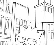 Coloriage Badtz Maru se balade dans la ville
