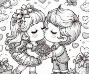 Coloriage Affiche Baiser
