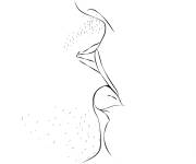 Coloriage Baiser abstrait